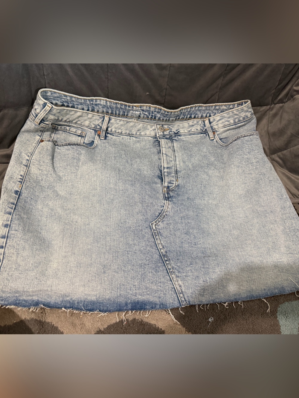 Old Navy Light Blue Distressed Denim Mini Skirt